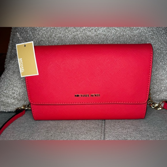 Michael Kors Handbags - Michael Kors 3 in 1 Clutch Crossbody - Coral Reef Leather